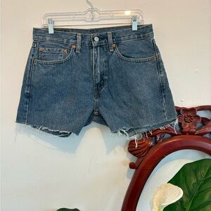 Women’s Levi’s 505 Denim Blue Cut Off Shorts